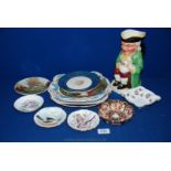 A quantity of China including Poole Plate with hunting scene, Heritage Regency bullfinch Dish,