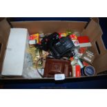 A quantity of photographic items including an Agfa Silette 35mm Camera with an Agfa apotar 45mm