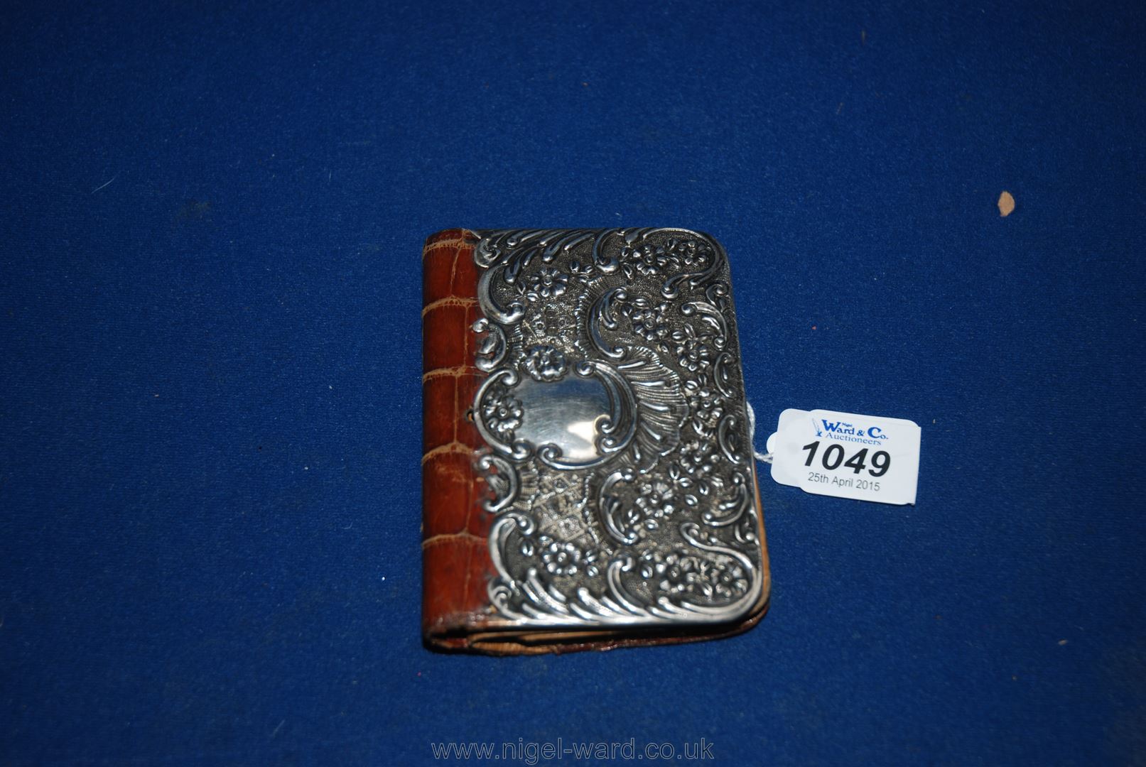 A Silver backed Crocodile skin Purse