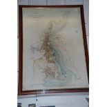 A large framed Map of ''The Borough of Newport from a Tri-metrical Survey by Alfred Williams and L.