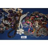 A quantity of costume necklaces