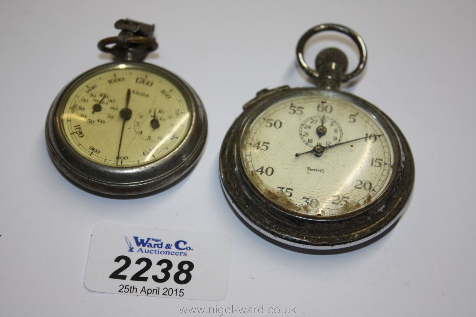 A Smiths chrome plated Stop and another stop watch