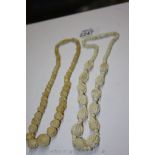 Two Necklaces, bone/ ivory.