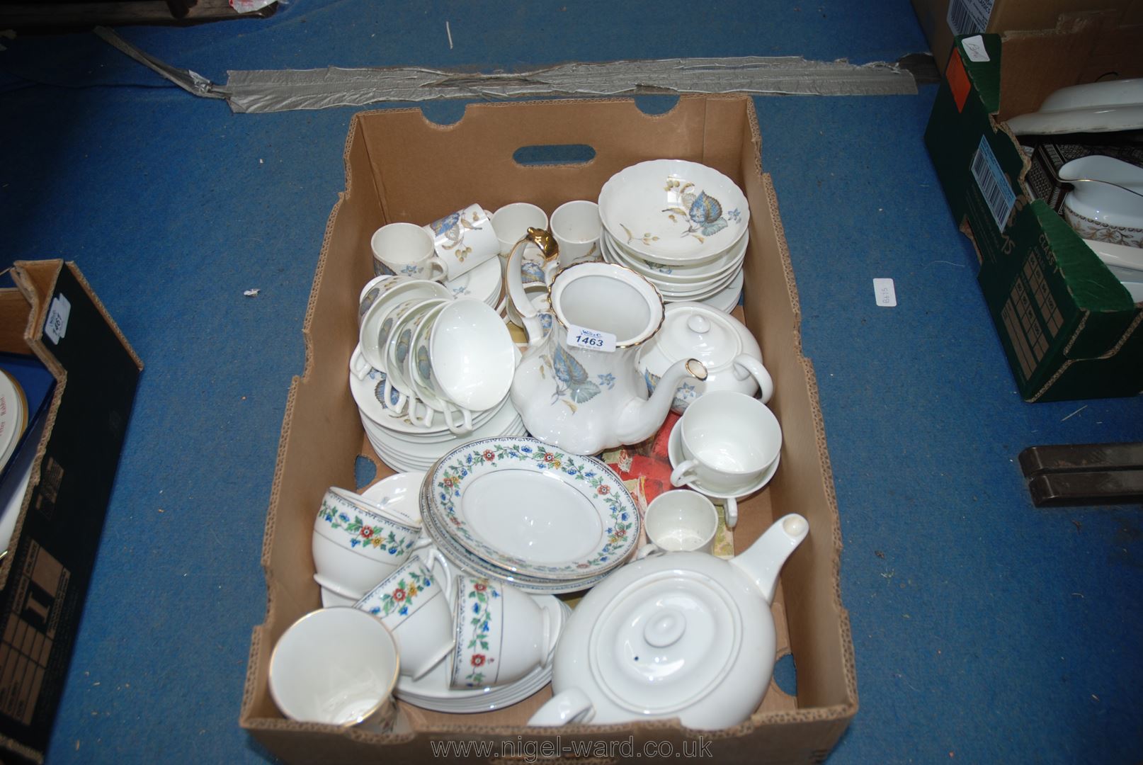 A large quantity of china including English Bone 'Montrose' China Tea Pot, Coffee Cans, Saucers,