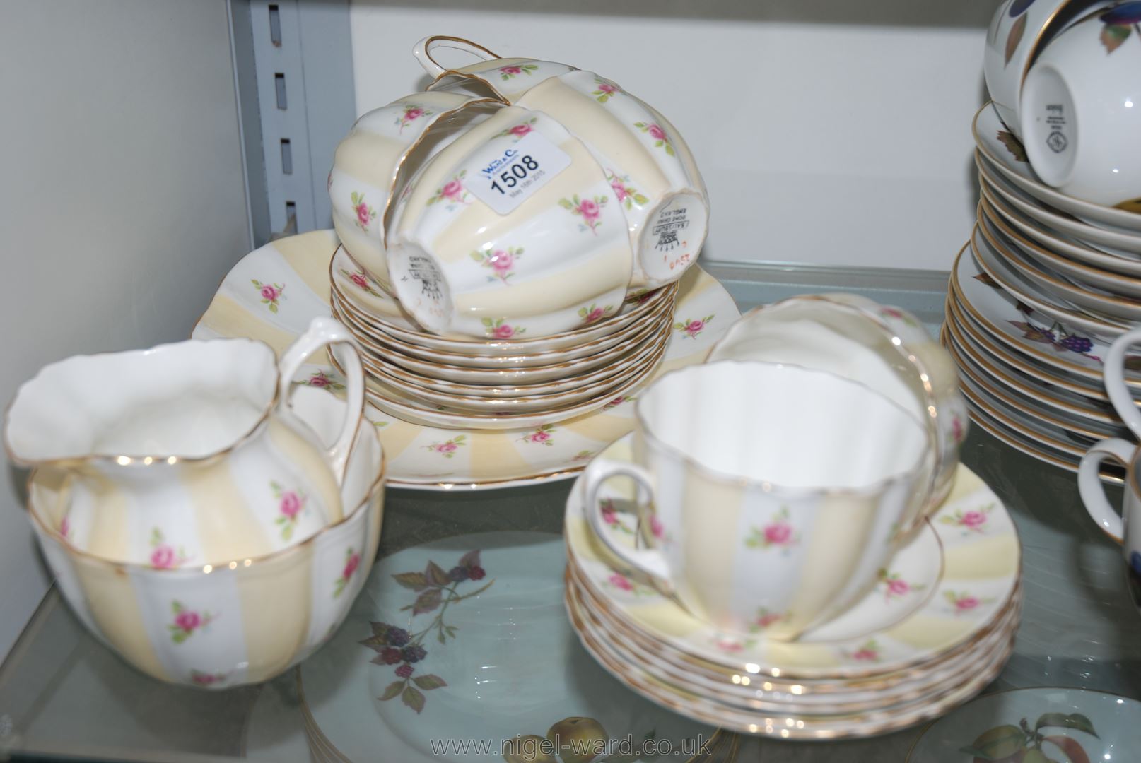 A 'Salisbury' bone china Teaset including six Cups and saucers, six Tea Plates,