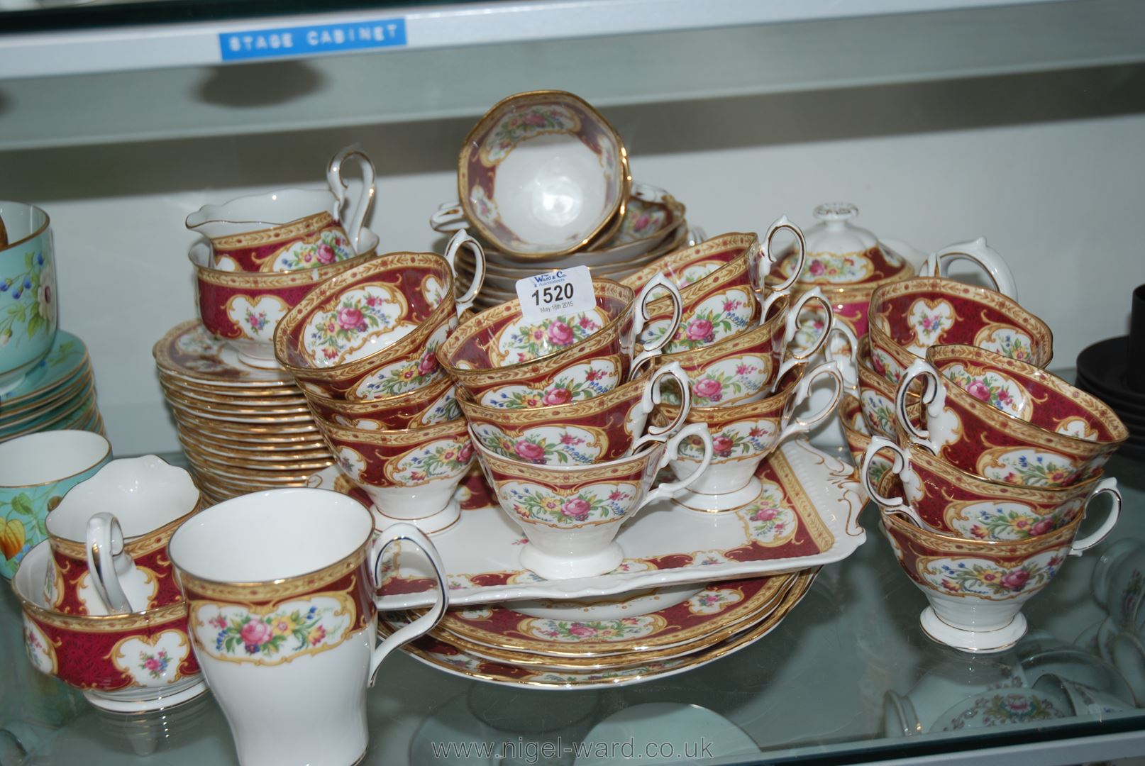A Royal Albert ''Lady Hamilton'' pattern eighteen serving Tea Service comprising eighteen cups  and