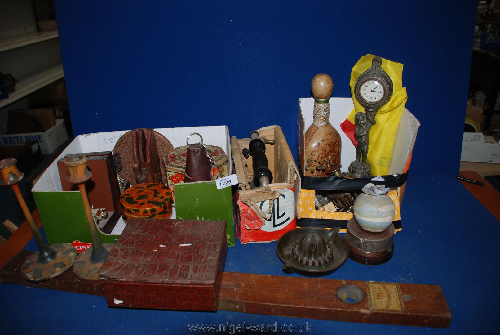 A quantity of miscellanea including old Kenrick and Son's gas iron, boxed,