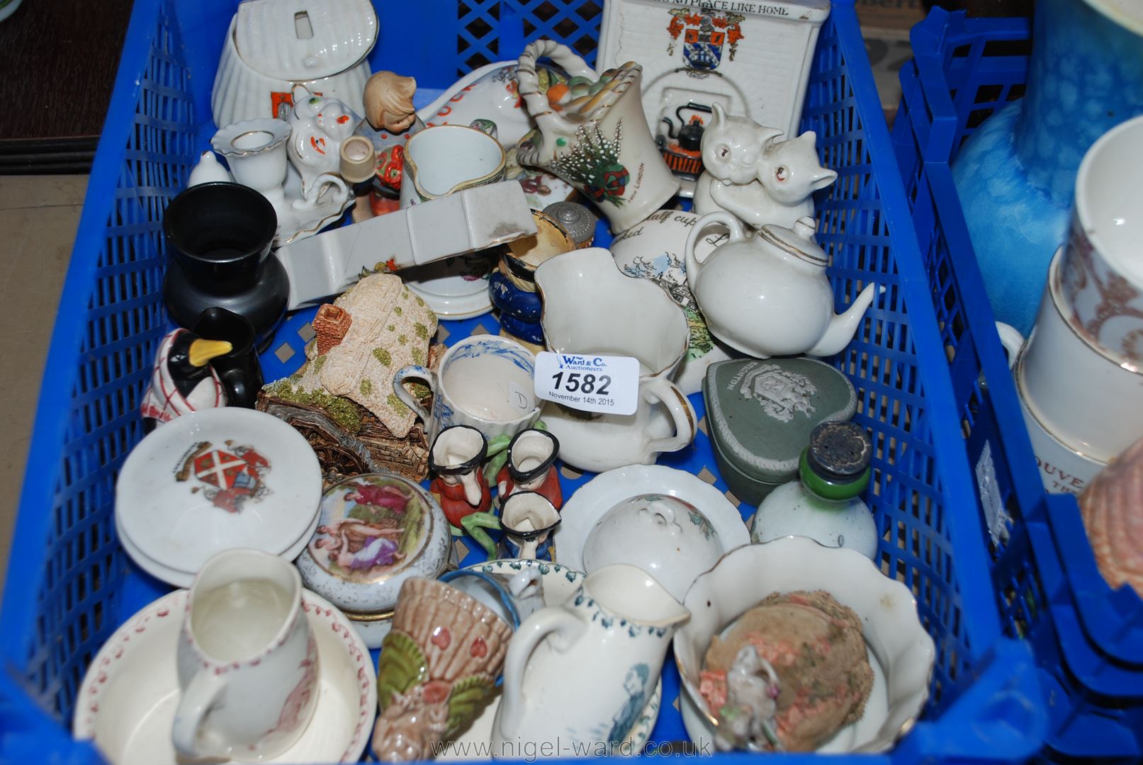 A quantity of souvenir china including Arcadian fire hearth from Torquay,