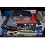 A case and two boxes of old records, Snow White etc.