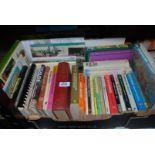 A box of gardening, Tropical Fish keeping books etc.