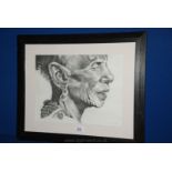 A well executed and detailed framed Pencil Drawing of an African lady signed 'K.