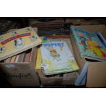 Three boxes of Childrens Books: Annuals, Black Bob etc.