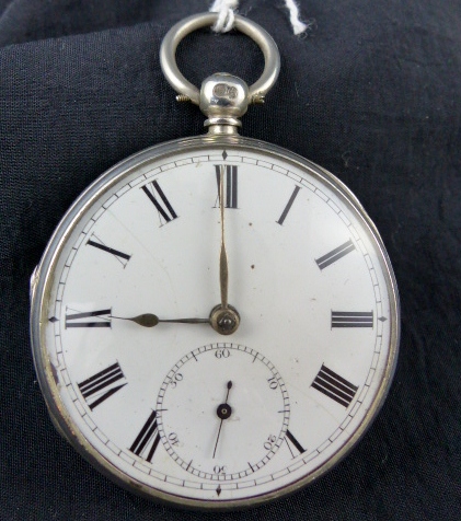 Hallmarked silver pocket watch. London 1864.