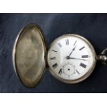 Waltham key wind hallmarked silver pocket watch, lacking glass. Birmingham 1888. Waltham movement