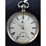 Small size hallmarked key wind silver pocket watch. Birmingham 1883.
