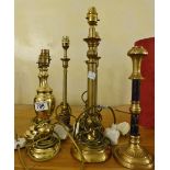 Quantity of mixed table lamps and a candle stick