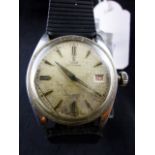 Rolex Tudor Oysterdate vintage gents wristwatch on non conforming strap. Second hand loose but