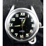 HMT military 17 jewels parashock mechanical gents wristwatch