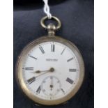 935 silver open face key wind pocket watch by Kendal & Dent. Made at Locle.