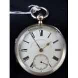 Hallmarked silver Thomas Russell & Son Liverpool pocket watch. Movement no.96133. Chester 1898.