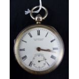 Hallmarked silver key wind pocket watch, Chester 1900.