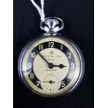 Ingersoll Triumph crown wind chrome pocket watch. Working at lotting up.