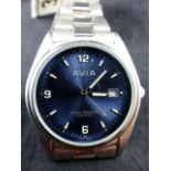 Avia gents blue face stainless steel wristwatch