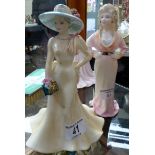 Two Coalport figurines Helen and Greta. Westend Girls series
