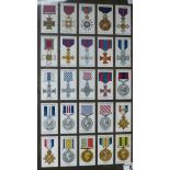 Mounted John Player cigarette cards, medal series