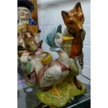 Royal Albert figure Jemiima Puddleduck with Foxy Whiskered Gentleman, and one other