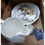 Rose pattern old wash jug and matching bowl, Aynsley Wild Tudor ceramics and Royal Osborne elephants
