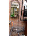 Retro style wrought iron hall table and matching mirror