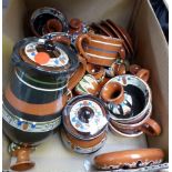 Large quantity of Slipware mochaware studio ceramics
