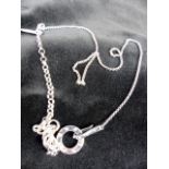 Sterling silver Armani necklace with graduated chain. L:55 cm.