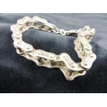 Heavy motorbike chain sterling silver bracelet.