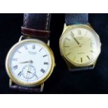 Accurist & Rotary gents quartz wristwatches on leather straps.