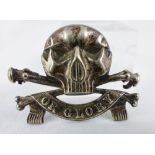 White metal Death or Glory pin brooch.