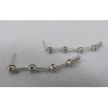 9ct white gold diamond set drop earrings