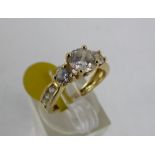 14ct gold fancy stone set dress ring ~ NEW. Size L