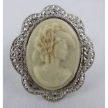 Charles Horner hallmarked silver brooch. Chester1948. H: 55 mm.