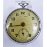 Crown wind chrome alarm pocket watch