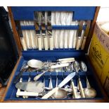 Box of silver plated flatware