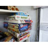 Quantity of boxed vintage childrens games including Atomic Pinball