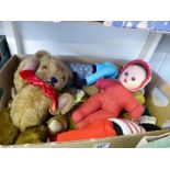 Box of mixed childs stuffed animals