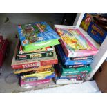 Large quantity of boxed vintage childs board games including Scrabble