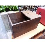 Wooden storage crate advertising Mateus Rose