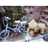 Quantity of childs toys including a Blue Bird bicycle