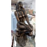 Spelter figure of a nude on rock by The Leonardo Collection. H: 26 cm