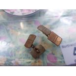 Pair of 14 ct gold front & back cufflinks