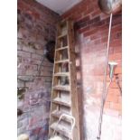 Set of wooden ladders